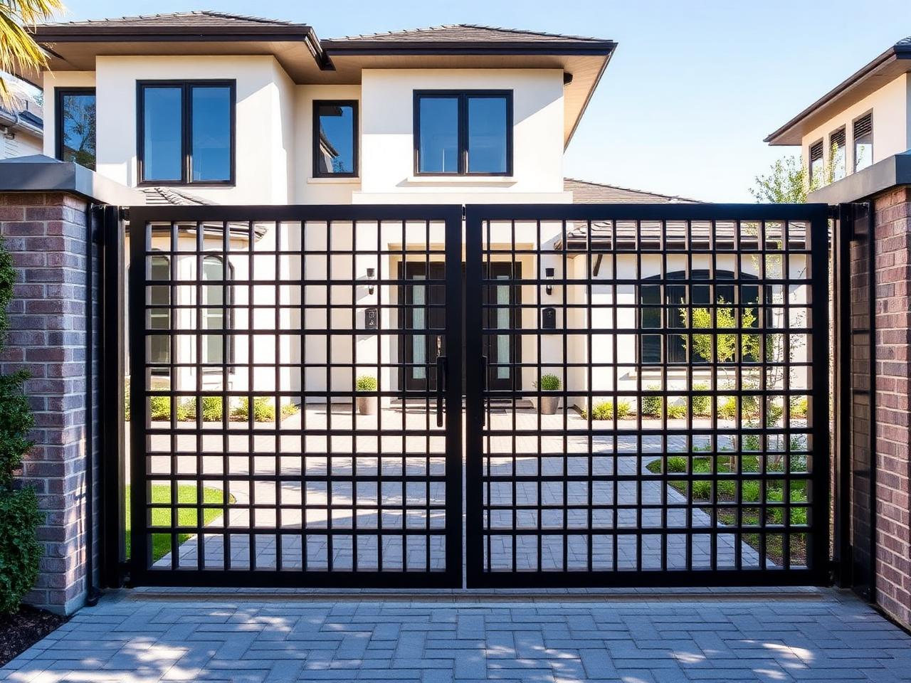 Custom ornamental iron entry gate by DAWC